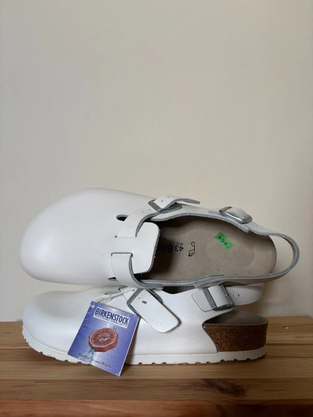 BIRKENSTOCK Tokio White Leather Clog Sandals EU 43 / M 10 / W 12 / Regular Wide